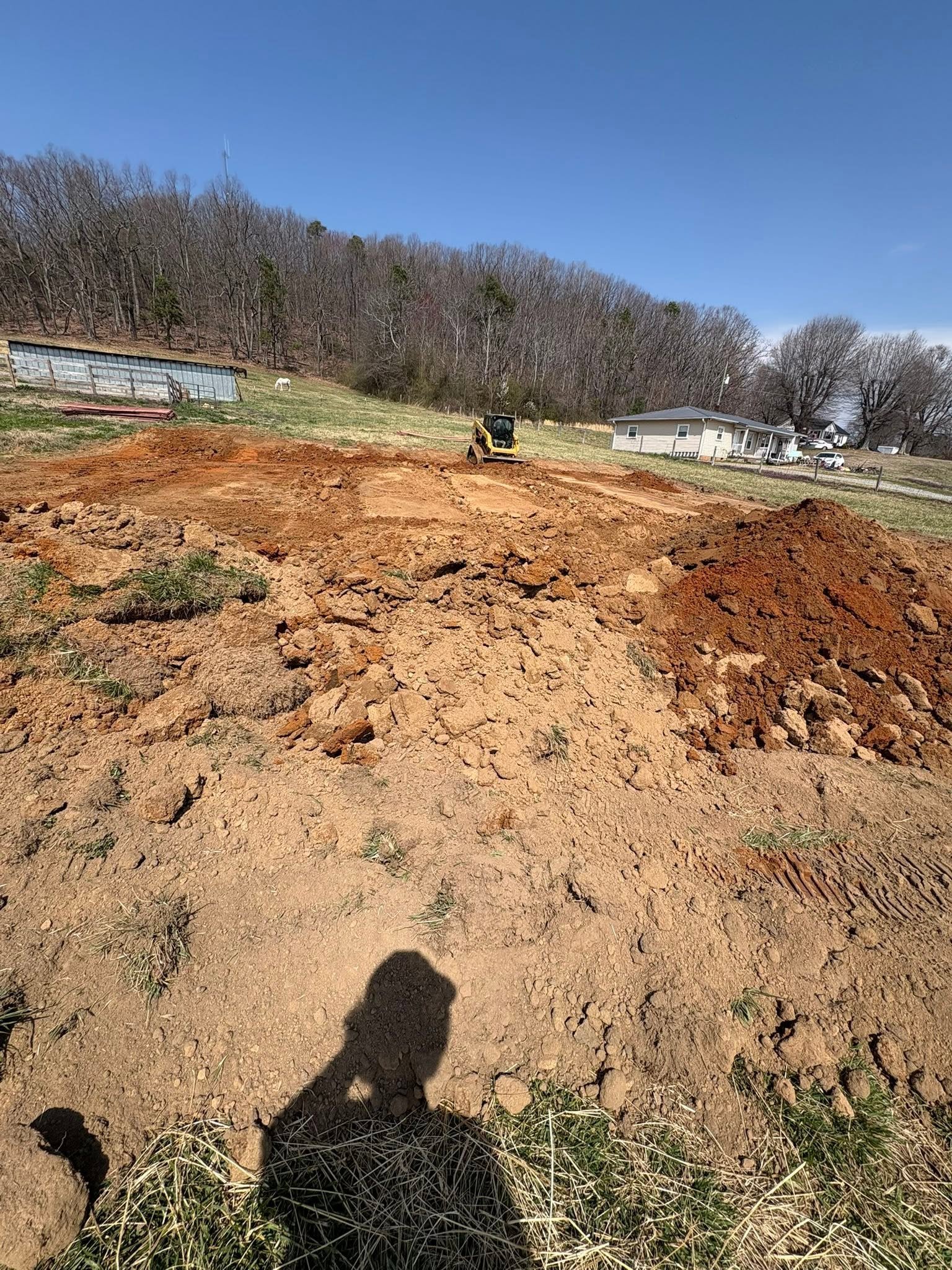 Land grading equipment on site